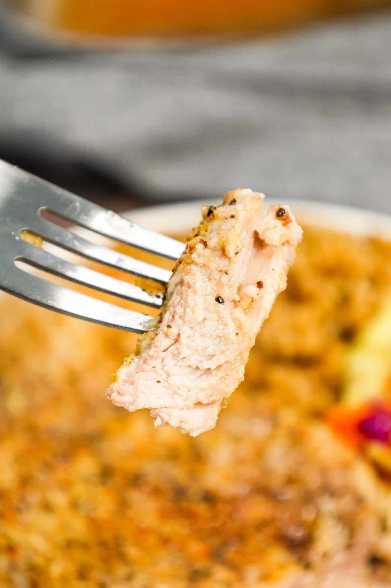 Lemon Pepper Pork Chops are simple baked pork chops coated in mayo, Worcestershire sauce, garlic powder and lemon pepper seasoning.