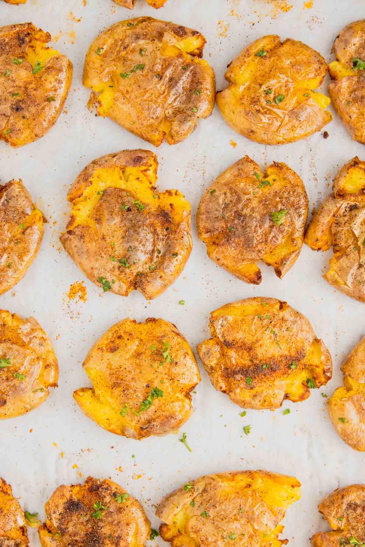 Air Fryer Smashed Potatoes are tasty seasoned baby potatoes with a crispy outside and a fluffy center.