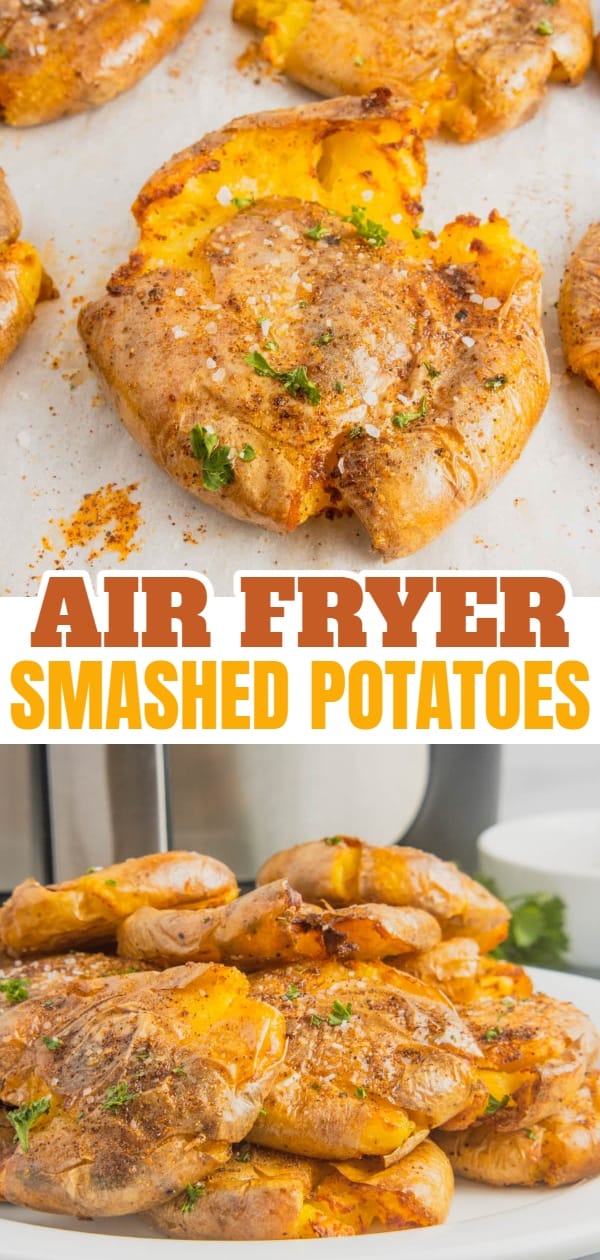 Air Fryer Smashed Potatoes are tasty seasoned baby potatoes with a crispy outside and a fluffy center.