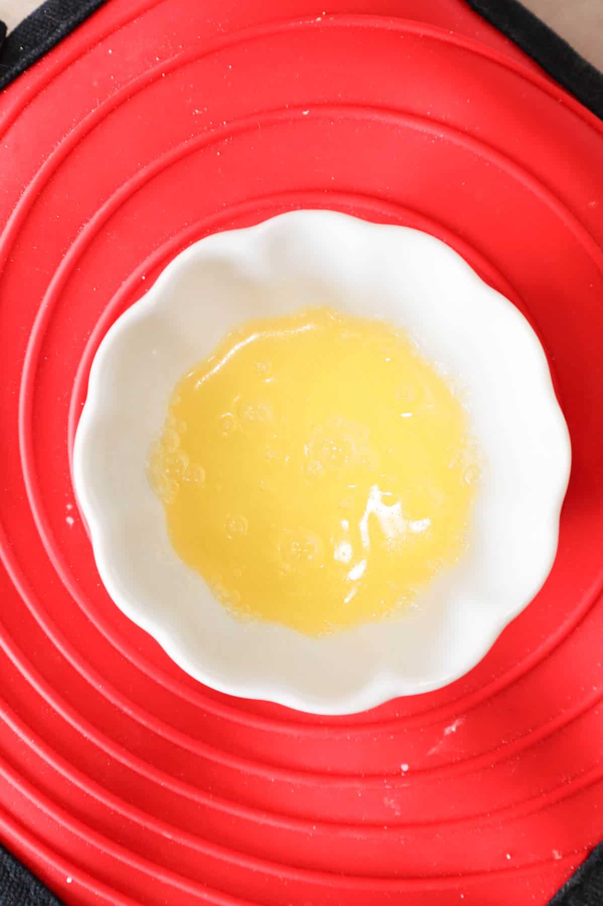 melted butter in a bowl