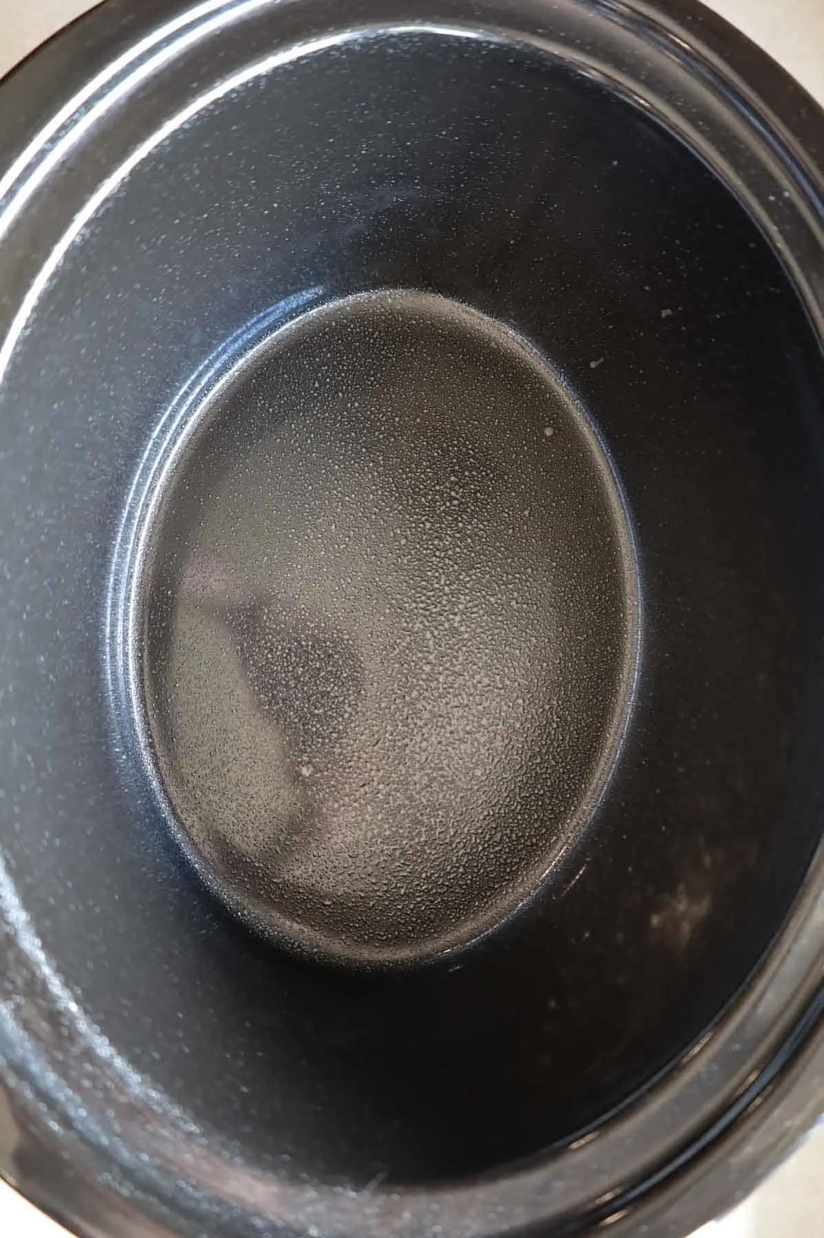 inside of crock pot sprayed with cooking spray