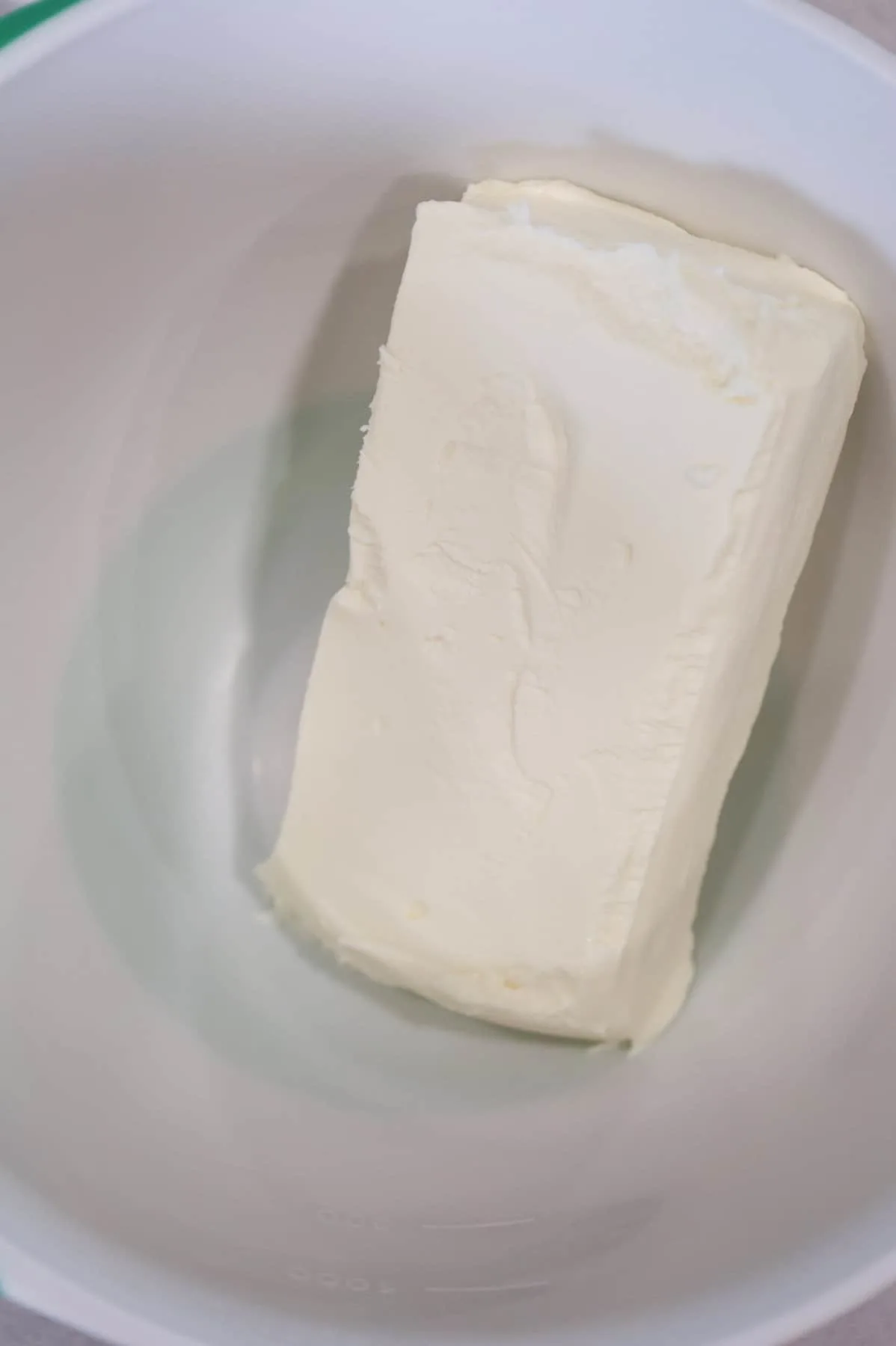 softened cream cheese in a mixing bowl
