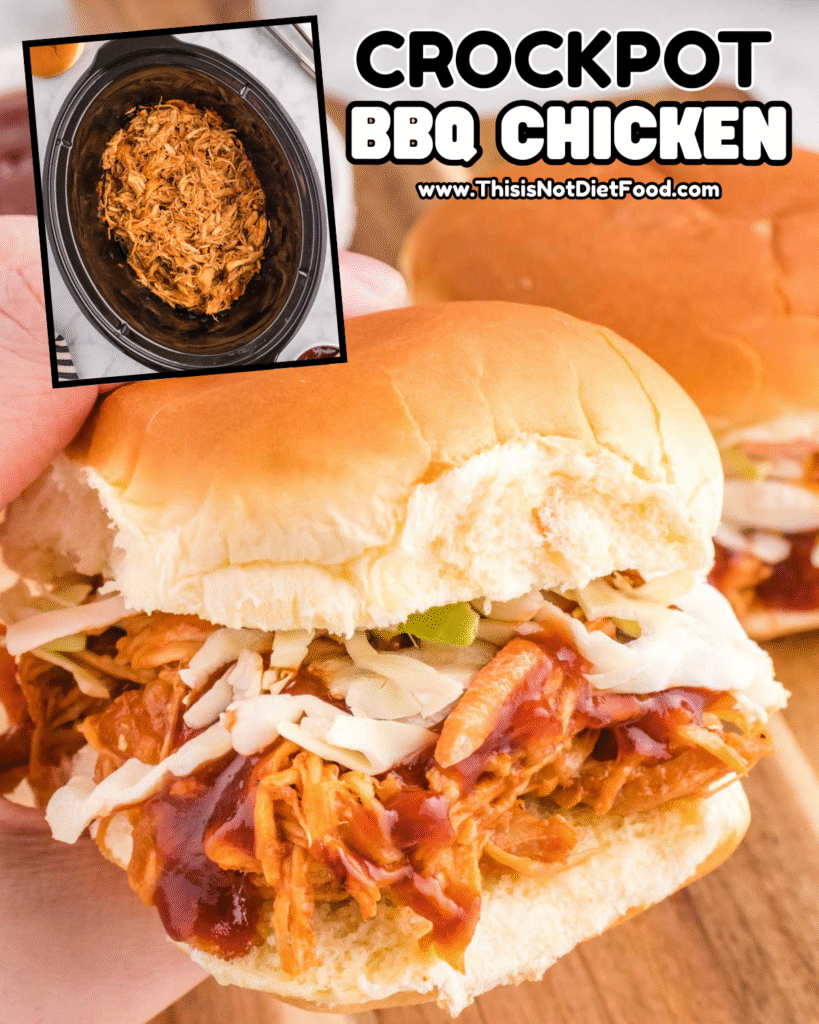 🍗 Crock‑Pot BBQ Chicken – Easy Slow Cooker BBQ Chicken Recipe 🍖
This Crock‑Pot BBQ Chicken is a juicy slow cooker BBQ shredded chicken dinner made with tender boneless chicken, rich barbecue sauce, and savory seasonings — perfect for an easy weeknight meal, family dinner, game day recipe, or meal prep! Let your slow cooker do the work — just set it and come back to flavorful pulled BBQ chicken you can serve on sandwich buns, over rice, in tacos, or on salads. Save this Crock‑Pot BBQ chicken recipe, slow cooker pulled chicken, BBQ shredded chicken, easy crock pot dinner, and tap for the full recipe with step‑by‑step photos & tips on This Is Not Diet Food! ❤️ #crockpotbbqchicken #slowcookerrecipe #pulledbbqchicken #bbqchickenrecipe #easymeals #familydinner #comfortfood #gamedayrecipes #mealprep #thisisnotdietfood