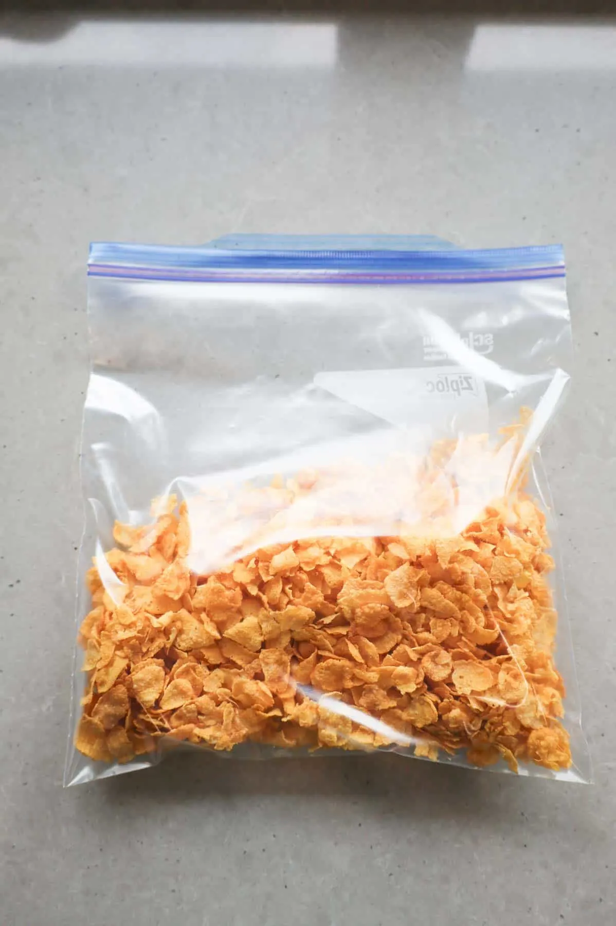 cornflakes in a ziploc bag