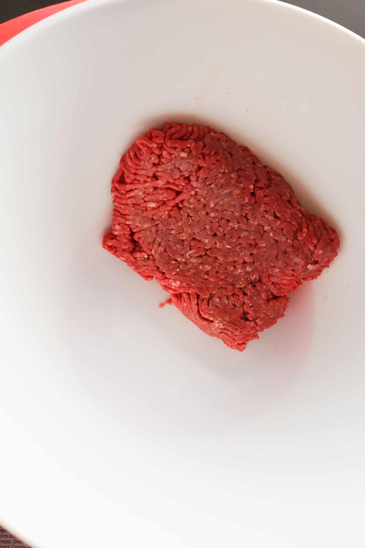 ground beef in a mixing bowl