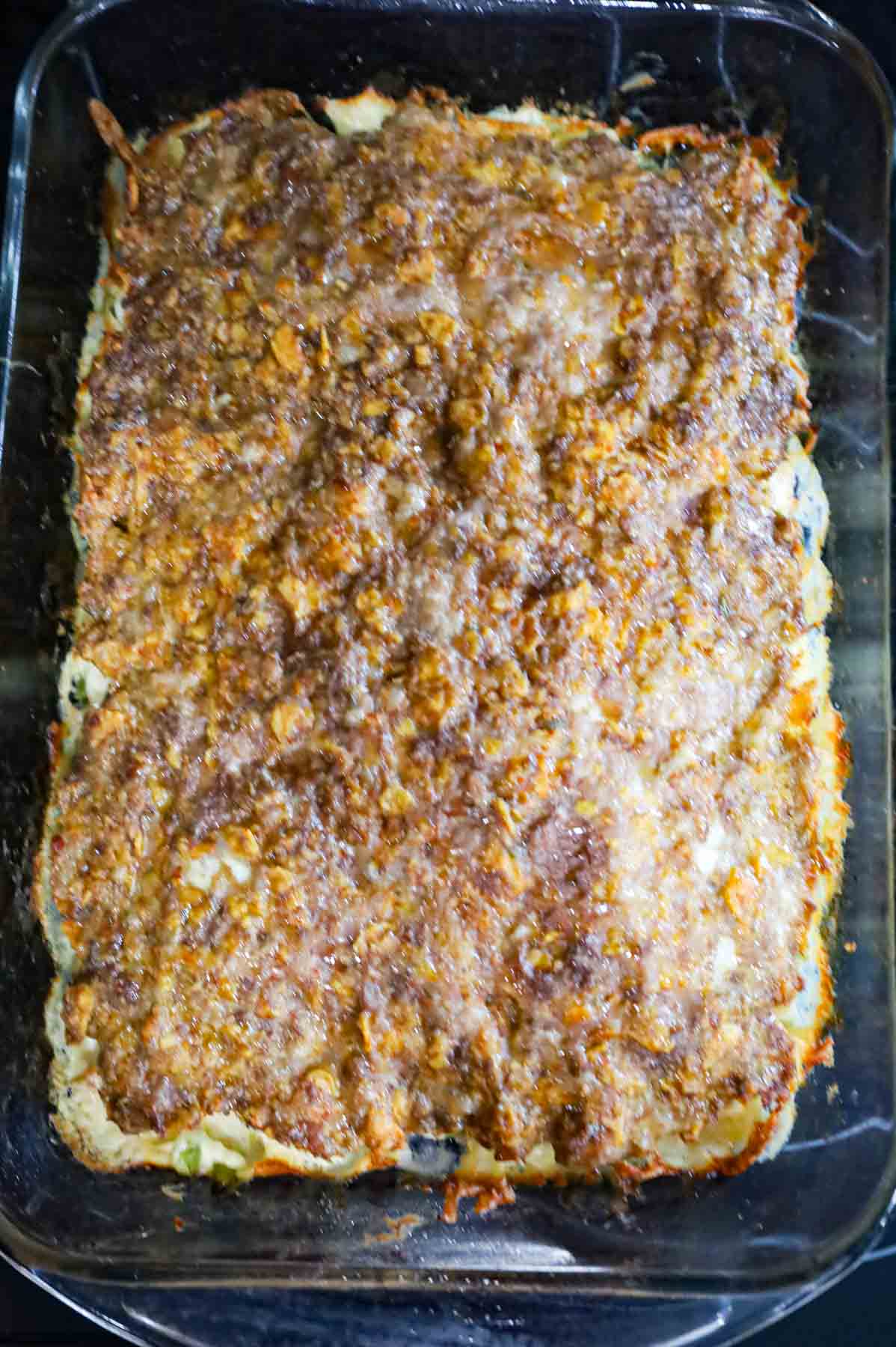 meatloaf casserole after baking