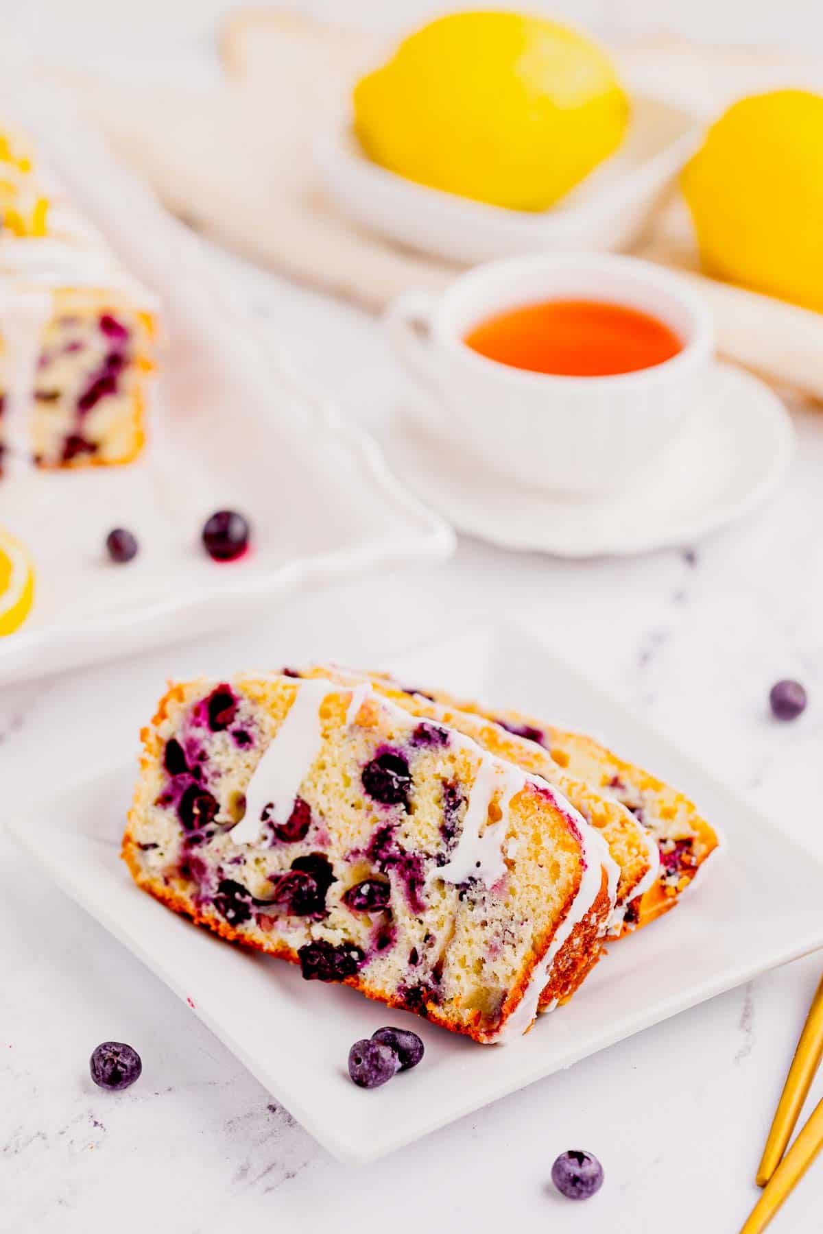 Lemon Blueberry Loaf is a delicious baked treat that combines the tangy flavor of lemons with the sweet burst of blueberries and is perfect for serving at brunch or as a dessert.