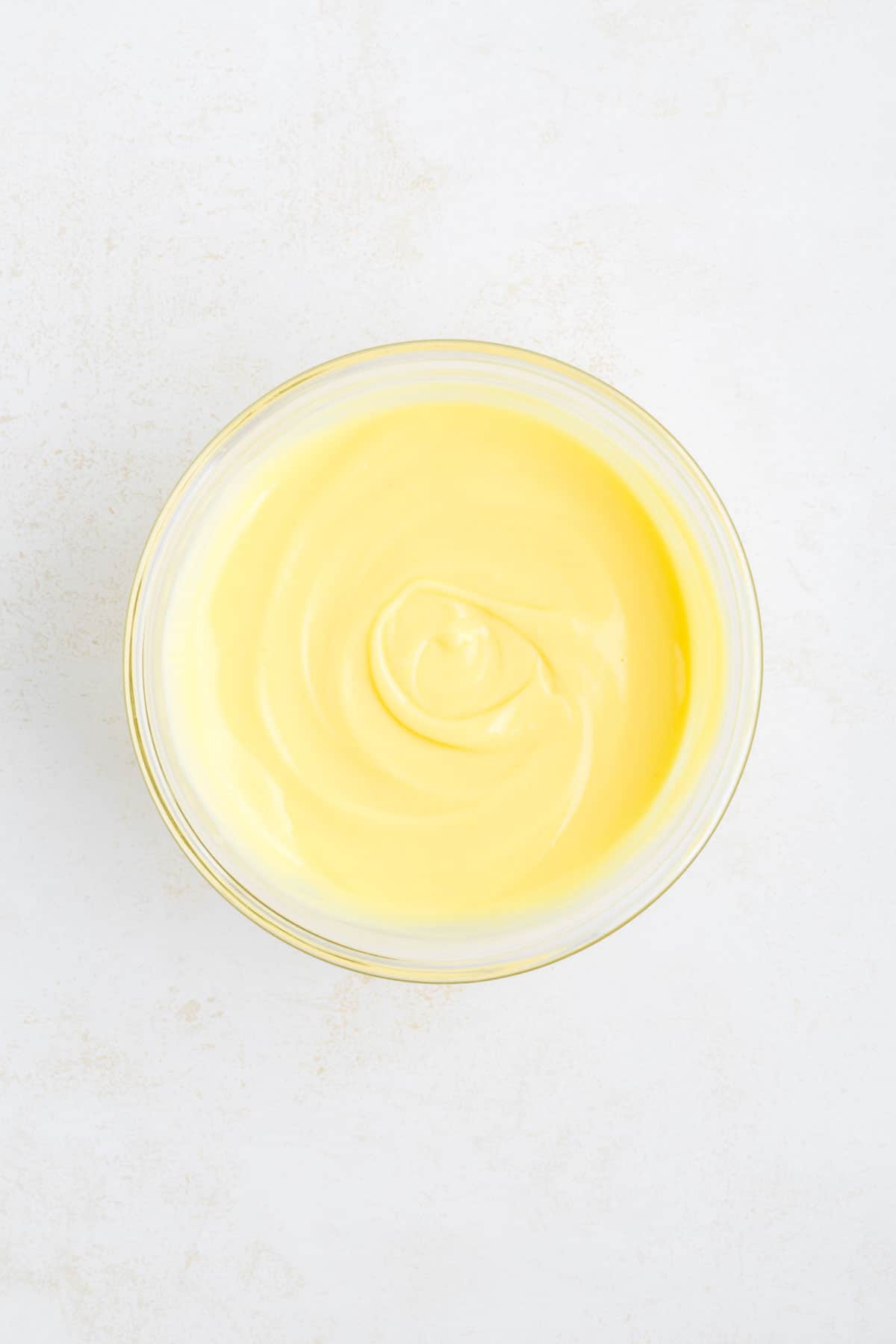 lemon pudding in a bowl