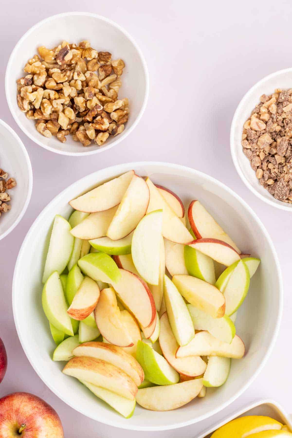 apple slices in a bowl