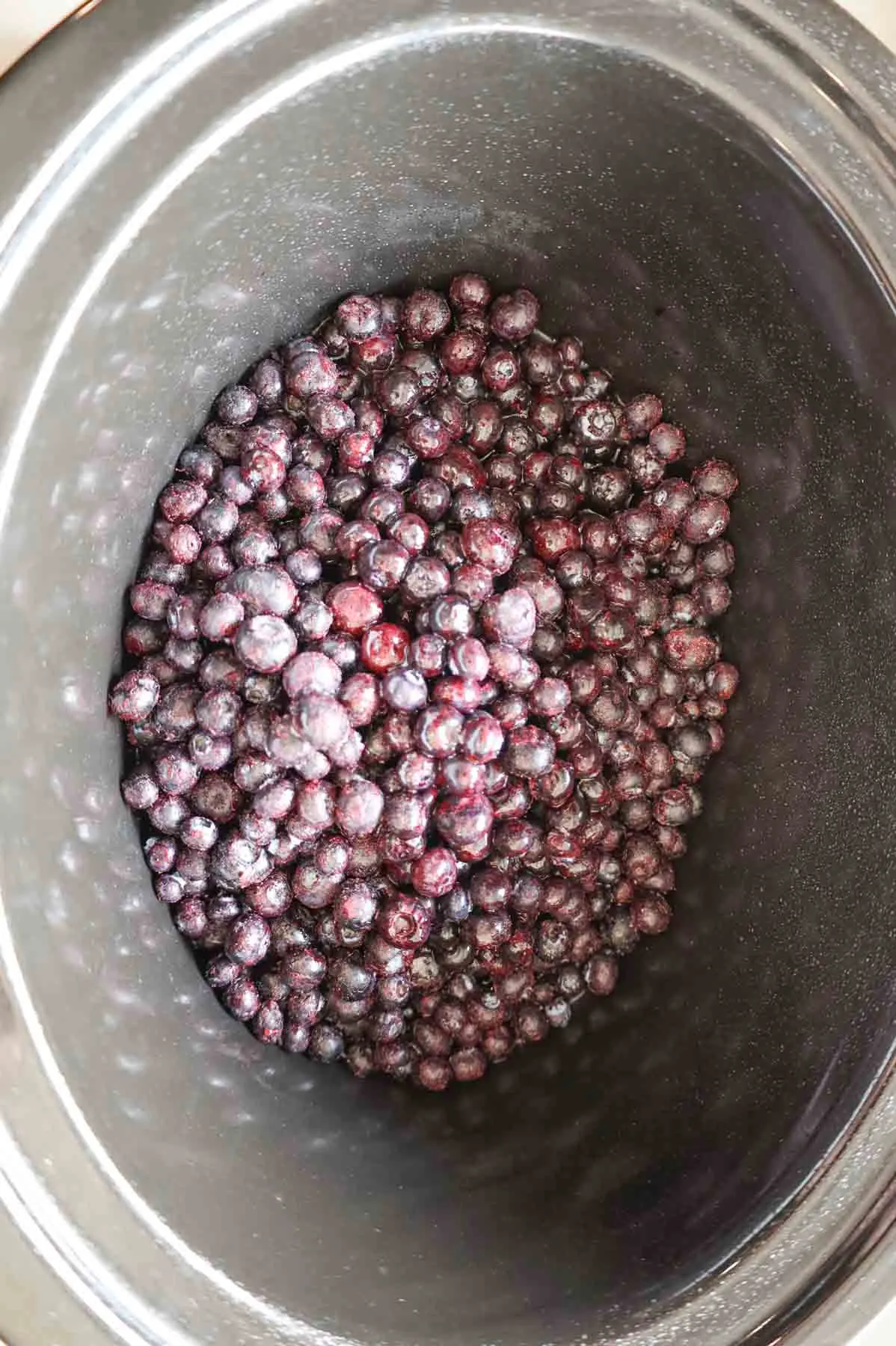 frozen blueberries in a crock pot