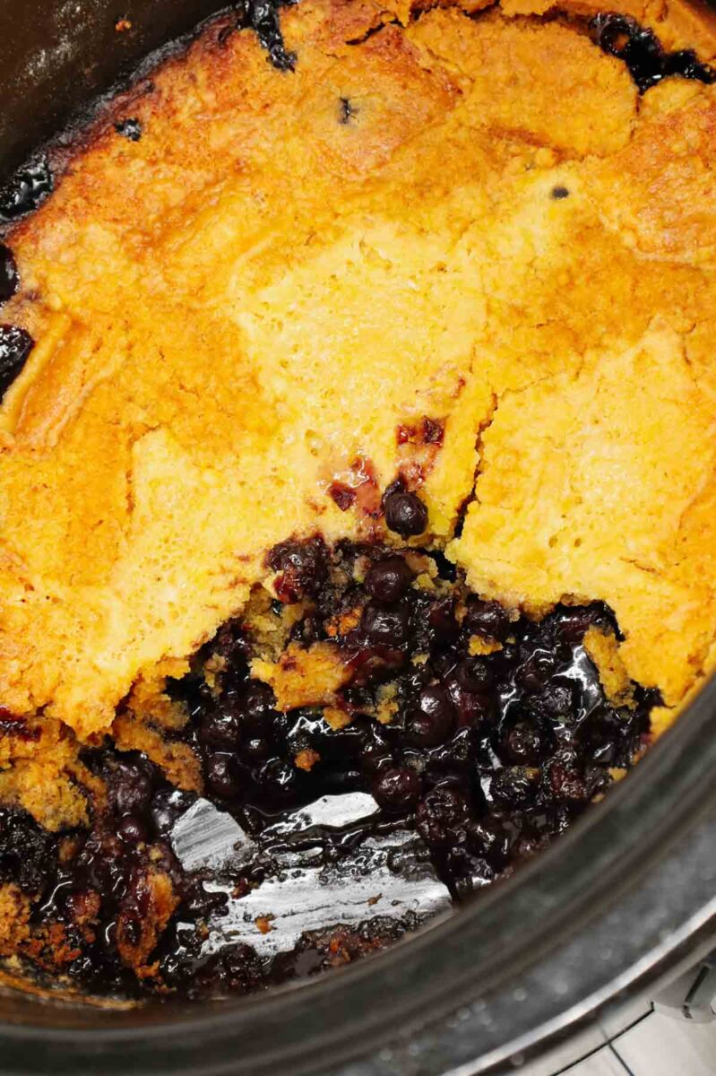 Crock Pot Lemon Blueberry Cobbler - THIS IS NOT DIET FOOD
