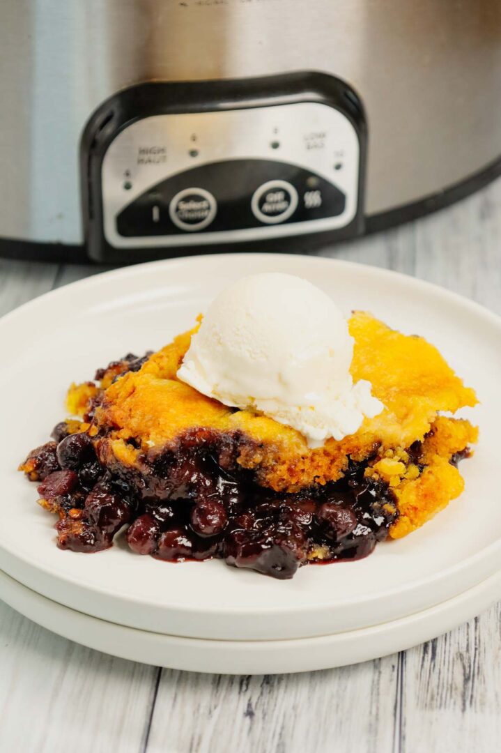 Crock Pot Lemon Blueberry Cobbler - THIS IS NOT DIET FOOD