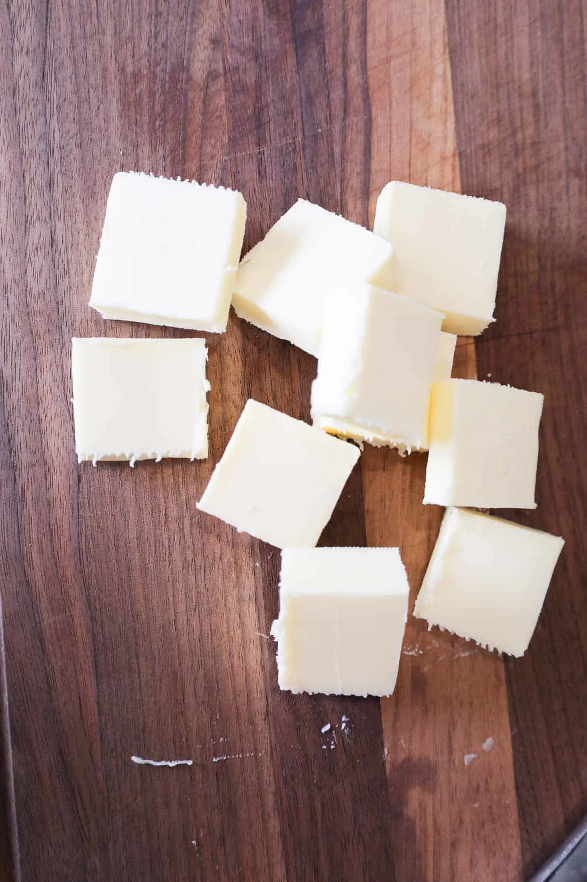 butter squares on a cutting board