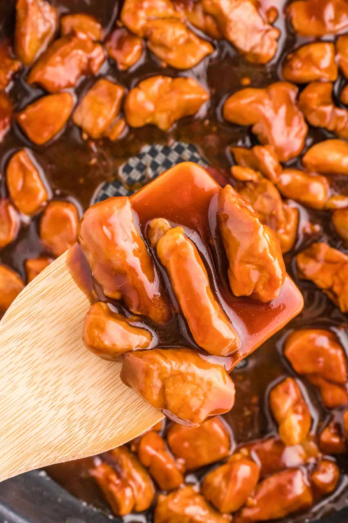 Mongolian Pork is a flavourful pork dish made with bite sized pieces of pork tenderloin cooked in a sweet and savoury sauce made with soy sauce, brown sugar, hoisin sauce, garlic and ginger.