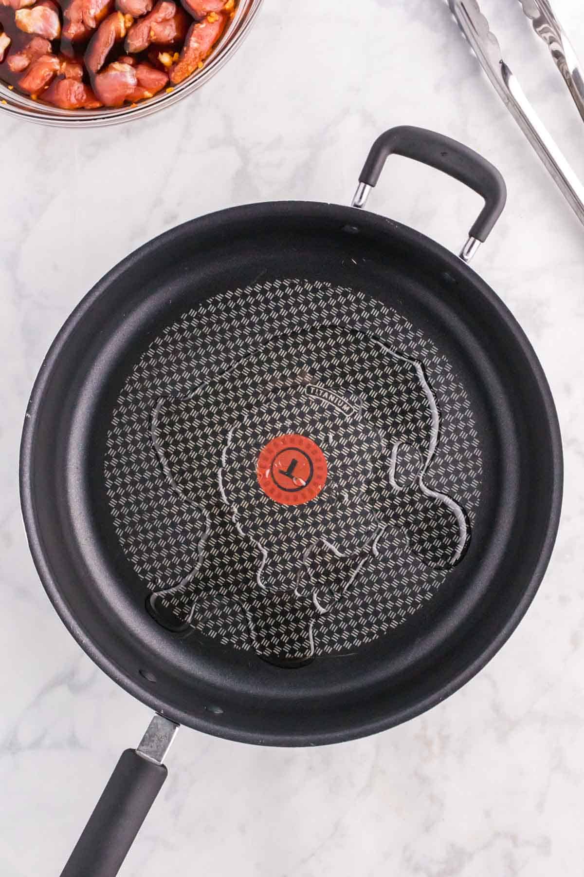 oil in a skillet