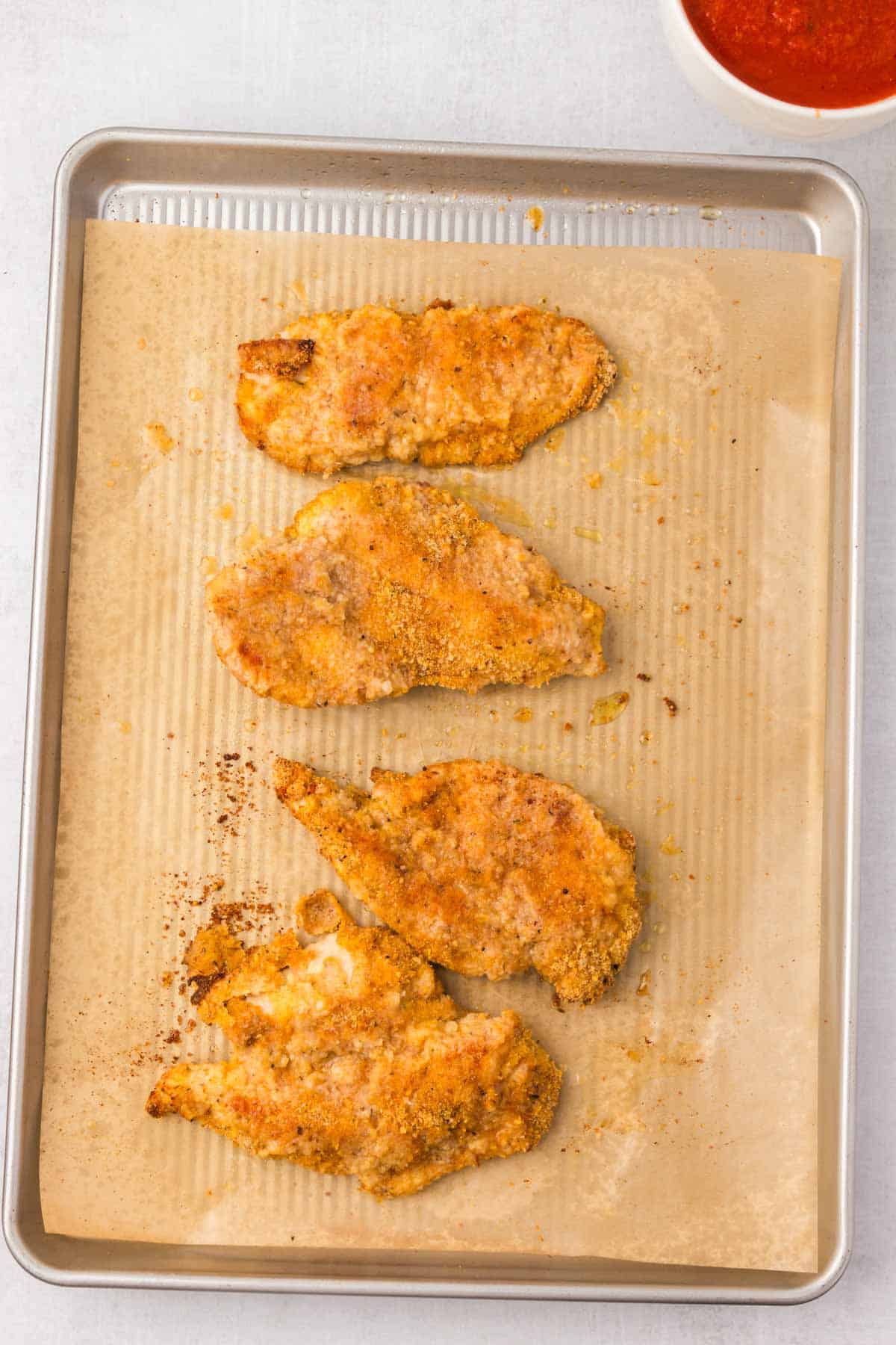breaded chicken breasts after baking