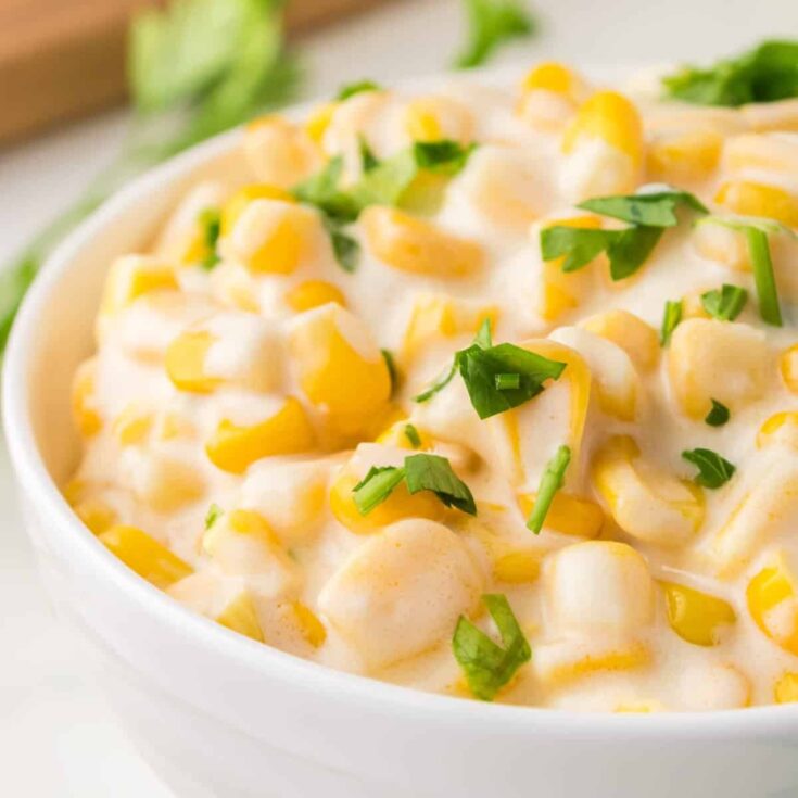 Creamed Corn with Cream Cheese is a rich and flavourful side dish recipe perfect for holiday dinners.
