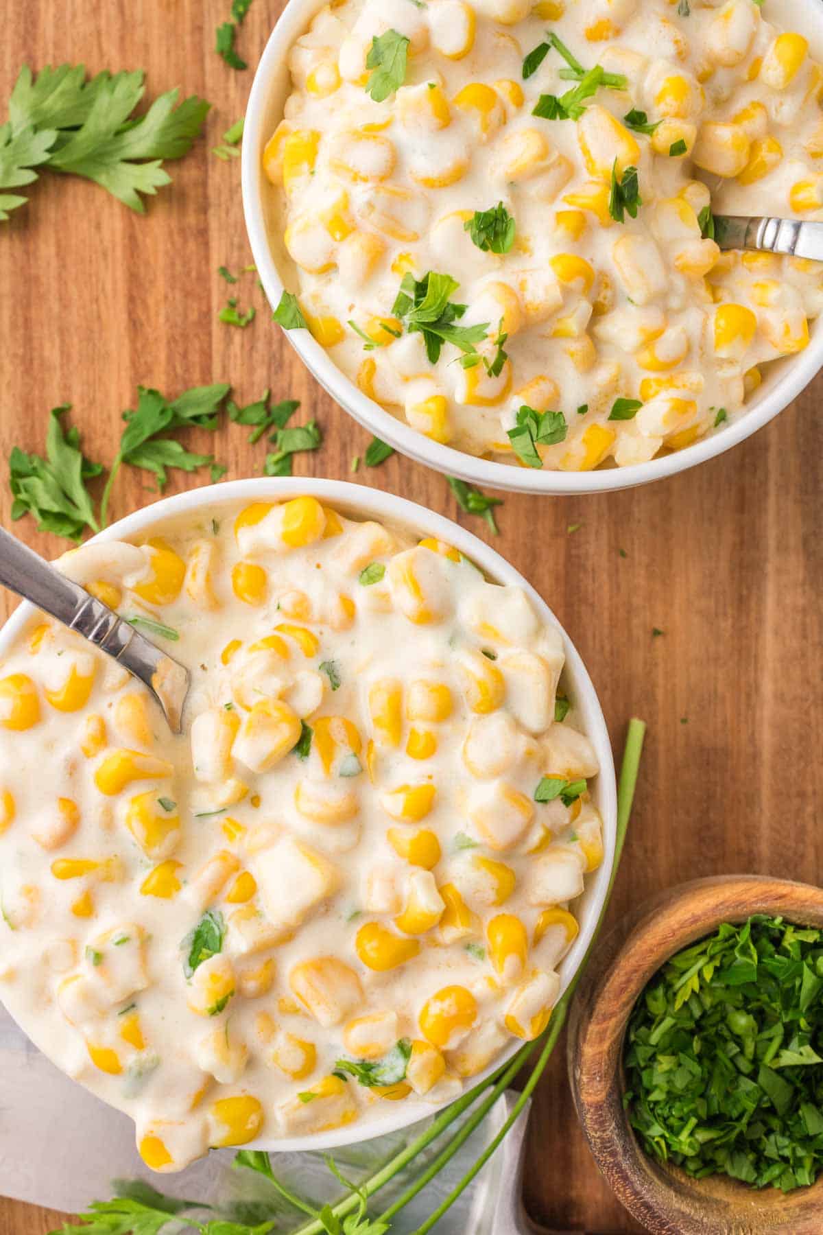 Creamed Corn with Cream Cheese is a rich and flavourful side dish recipe perfect for holiday dinners.