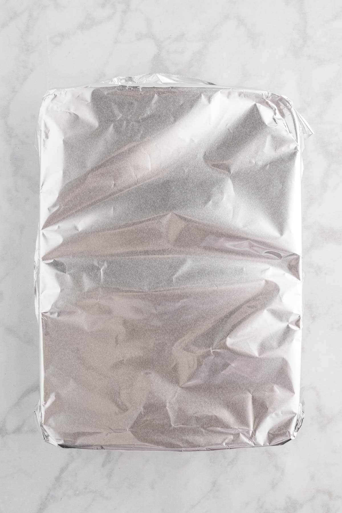 foil covered baking dish