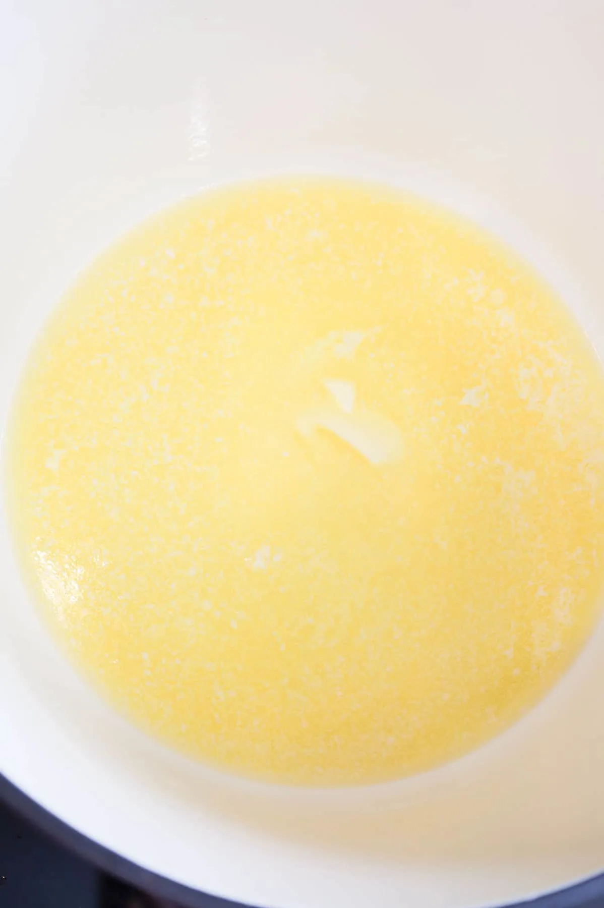 melted butter in a Dutch oven