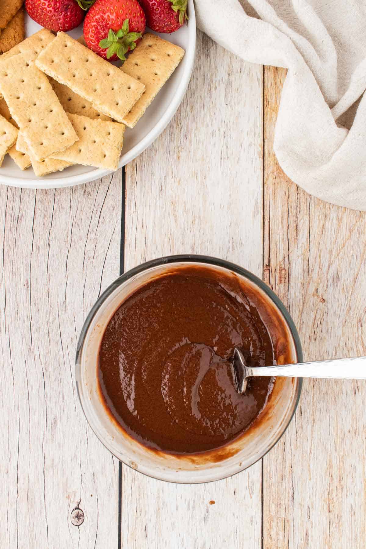 melted chocolate mixture in a bowl