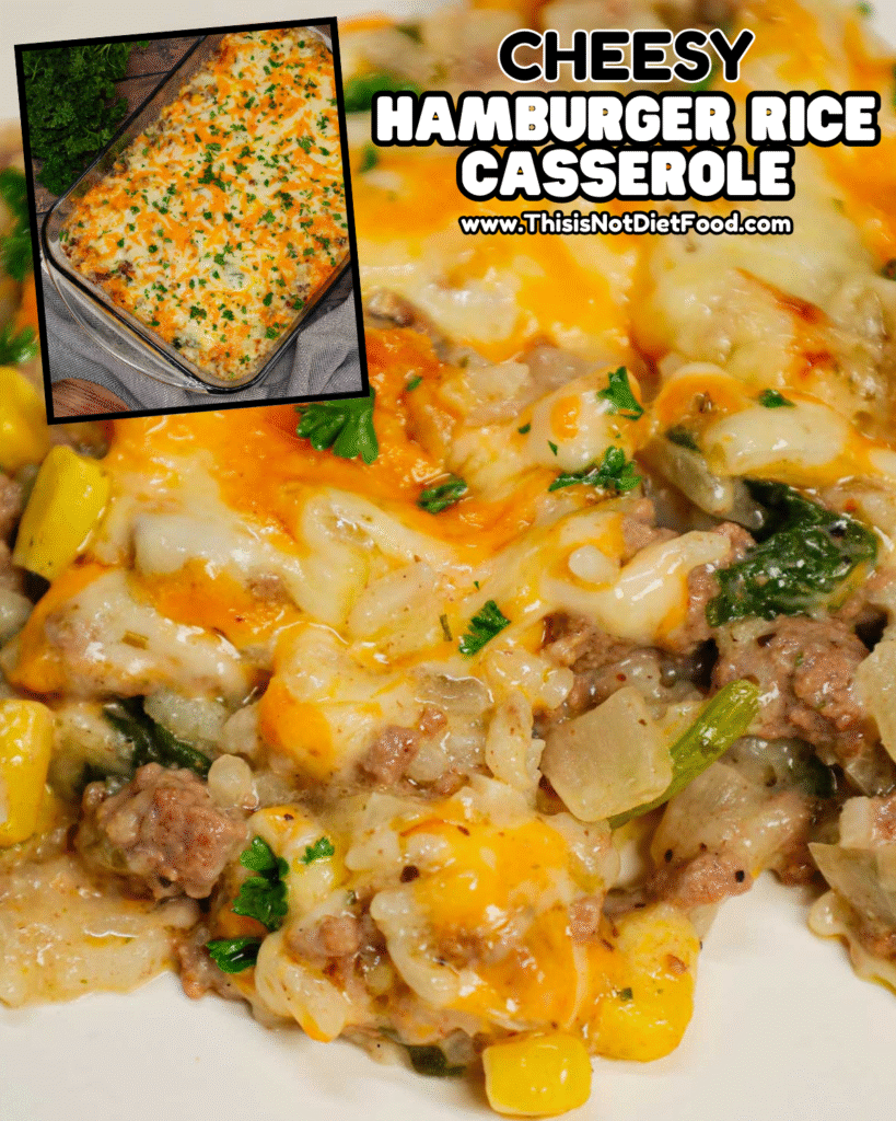 🍚🧀 Cheesy Hamburger Rice Casserole &ndash; Easy Comfort Dinner Recipe 🍔
This Cheesy Hamburger Rice Casserole is a hearty one‑dish meal loaded with seasoned ground beef, tender rice, melty cheddar cheese, saut&eacute;ed onions & bell peppers, and savory seasonings &mdash; the ultimate comfort food dinner your family will love! Perfect for weeknight dinners, easy casserole recipes, family meal ideas, ground beef dinners, and cheesy baked rice that&rsquo;s both simple and satisfying. Save this cheesy hamburger rice casserole recipe, ground beef rice bake, one‑pot comfort meal, cheesy dinner casserole, and tap for the full recipe with step‑by‑step photos & tips on This Is Not Diet Food! ❤️
#cheesyhamburgerrice #casserolerecipe #groundbeefrecipes #comfortfood #easydinners #cheesyrice #familyfavorite #onepotmeal #thisisnotdietfood
