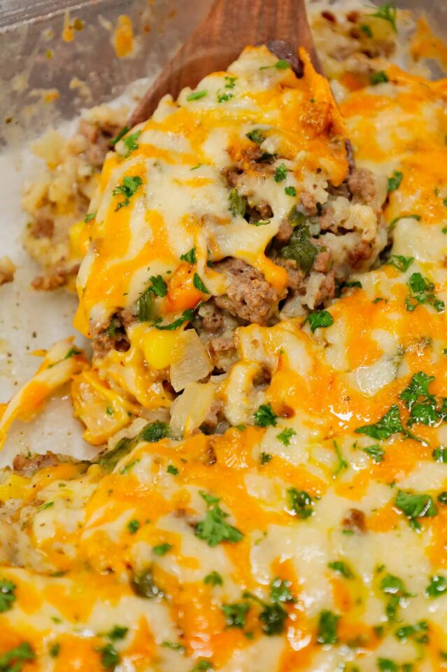 Cheesy Hamburger Rice Casserole - THIS IS NOT DIET FOOD