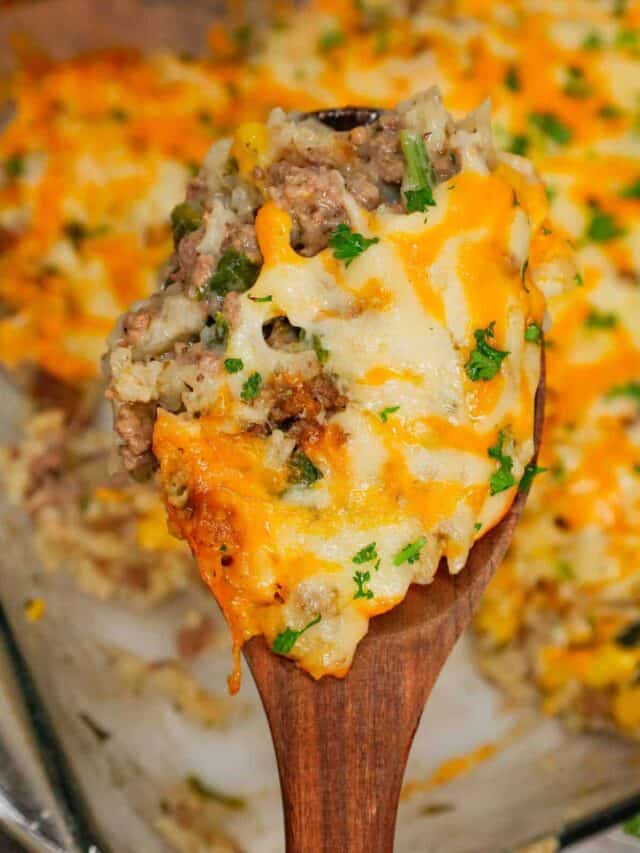 How to Make Cheesy Hamburger Rice Casserole - THIS IS NOT DIET FOOD