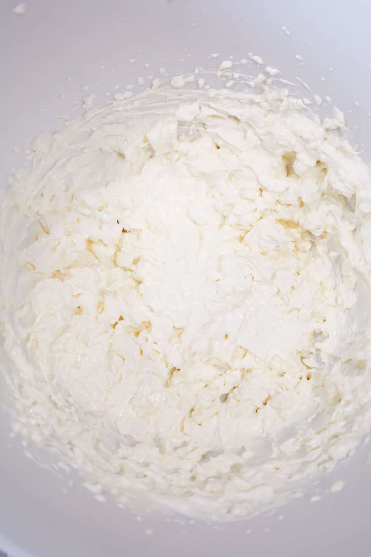 cream cheese and sour cream mixture in a bowl