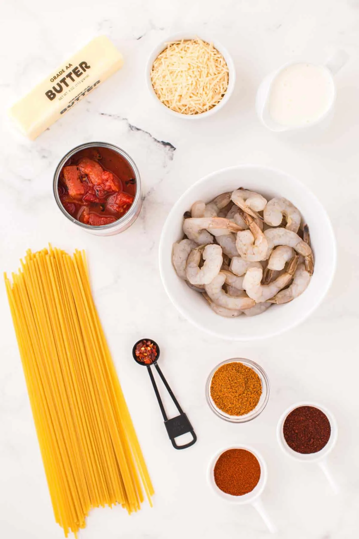 Cajun shrimp pasta ingredients