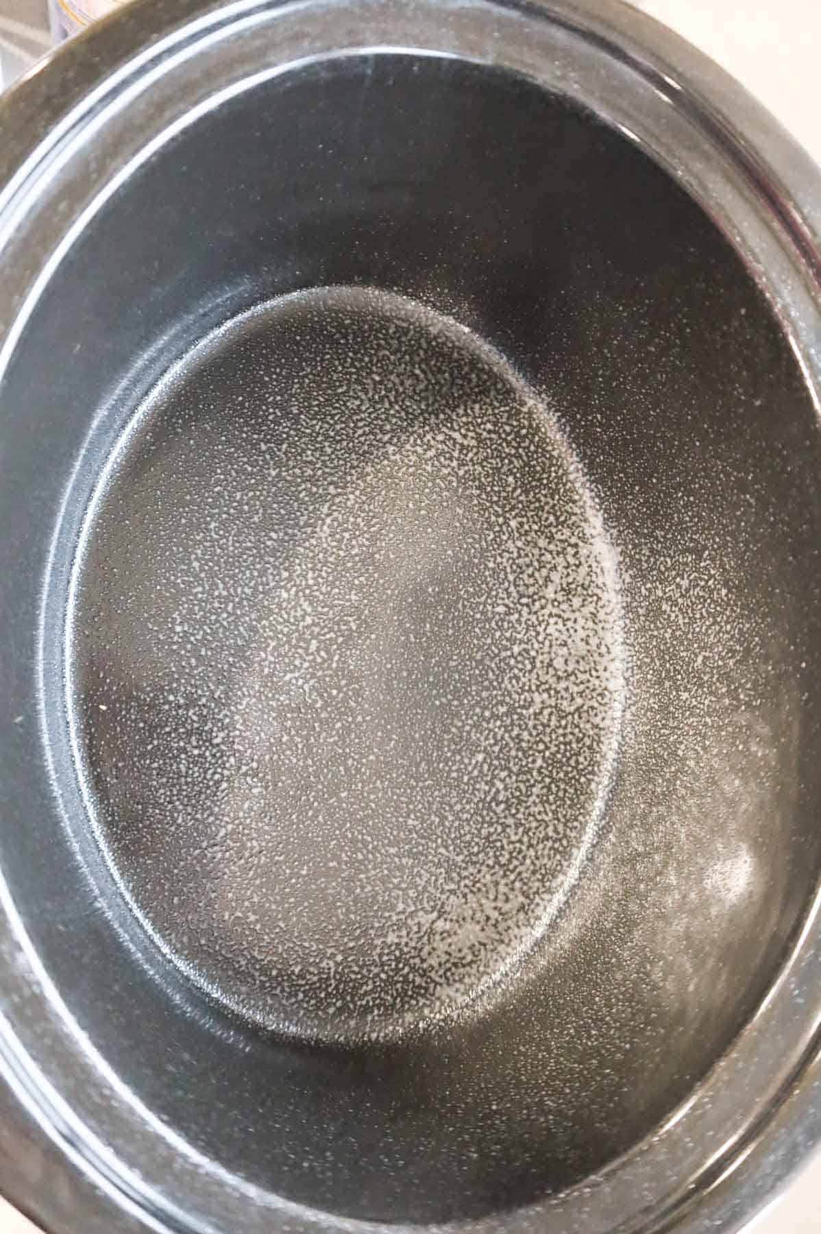 Crock Pot sprayed with cooking spray
