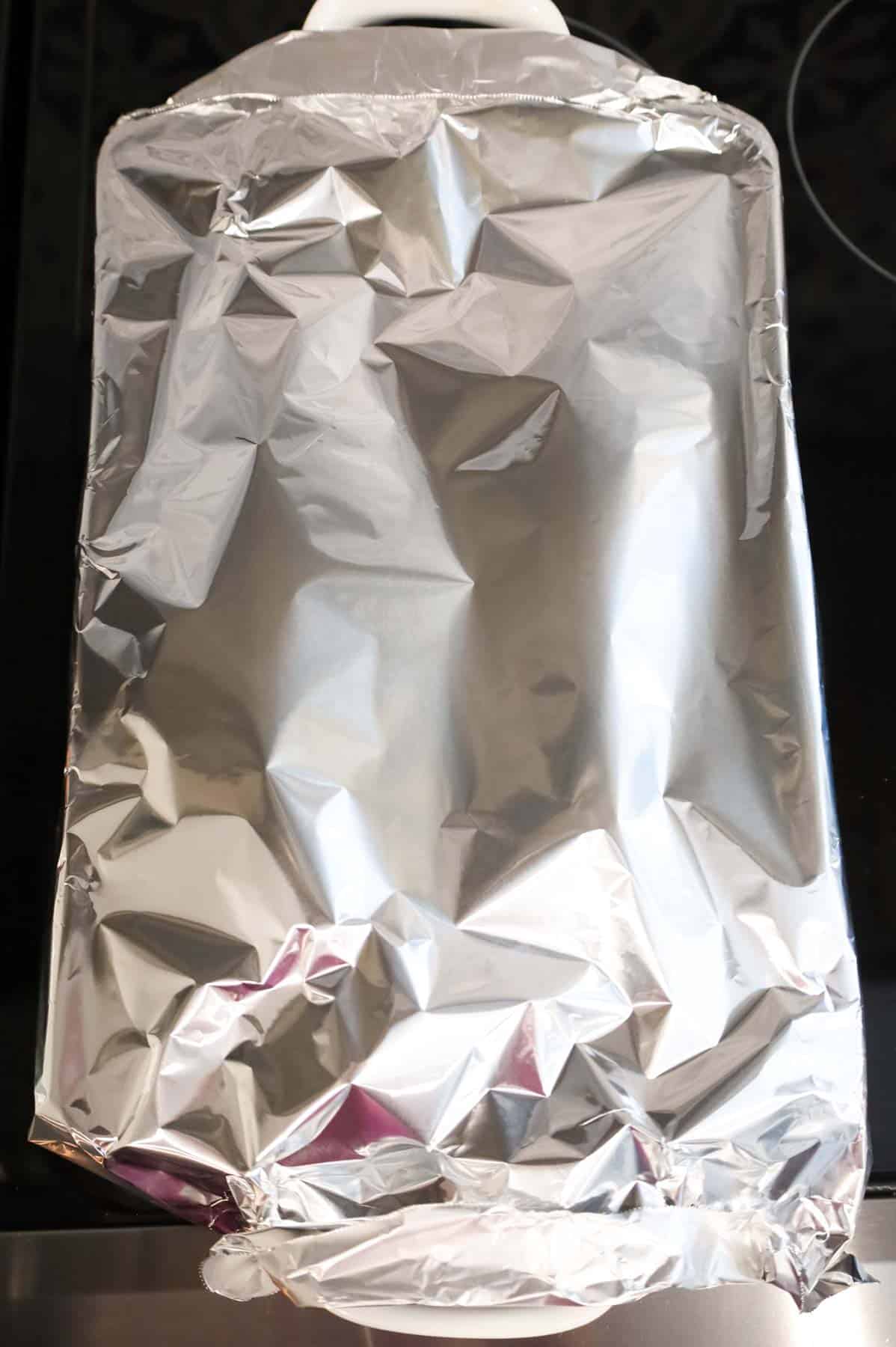 foil covered baking dish