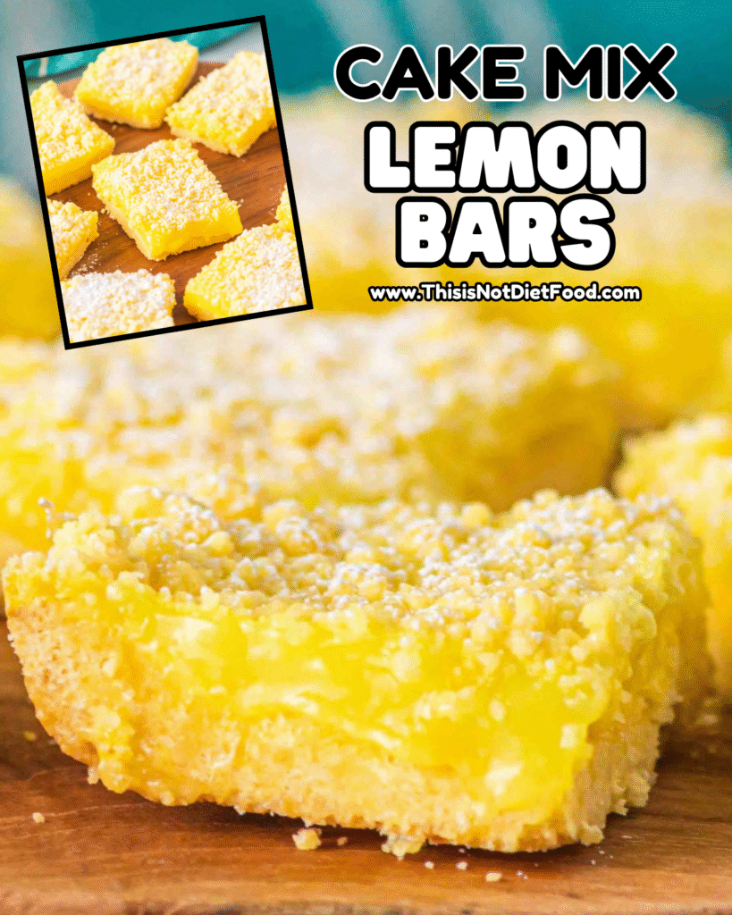 🍋 Cake Mix Lemon Bars – Easy Lemon Dessert Recipe ☀️
Bright & zesty Cake Mix Lemon Bars made with tangy lemon filling, buttery shortbread crust, and a simple cake mix shortcut — the ultimate easy lemon dessert for all occasions! Perfect for summer treats, potlucks, birthday parties, sweet bar desserts, and refreshing citrus recipes your whole family will love. Save this lemon bar recipe, cake mix dessert, easy lemon squares, lemonies recipe, and click for the full recipe with step-by-step photos & tips on This Is Not Diet Food! ❤️ #lemonbars #cakemixrecipe #dessertrecipe #lemonbarsrecipe #easybaking #citrusdessert #sweetbars #potluckdessert #thisisnotdietfood