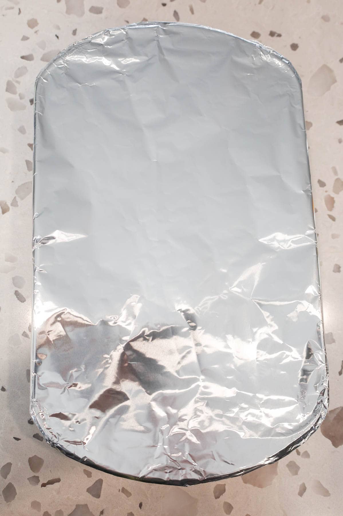 aluminum foil covered baking dish