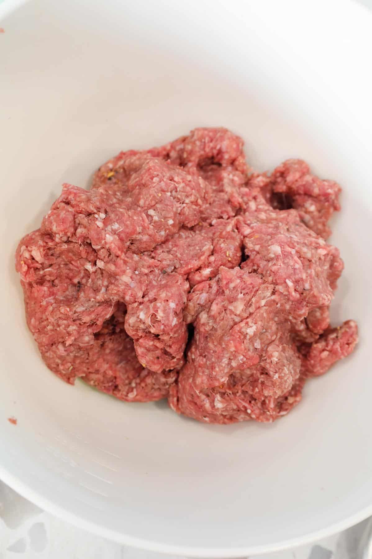 seasoned ground beef mixture in a bowl