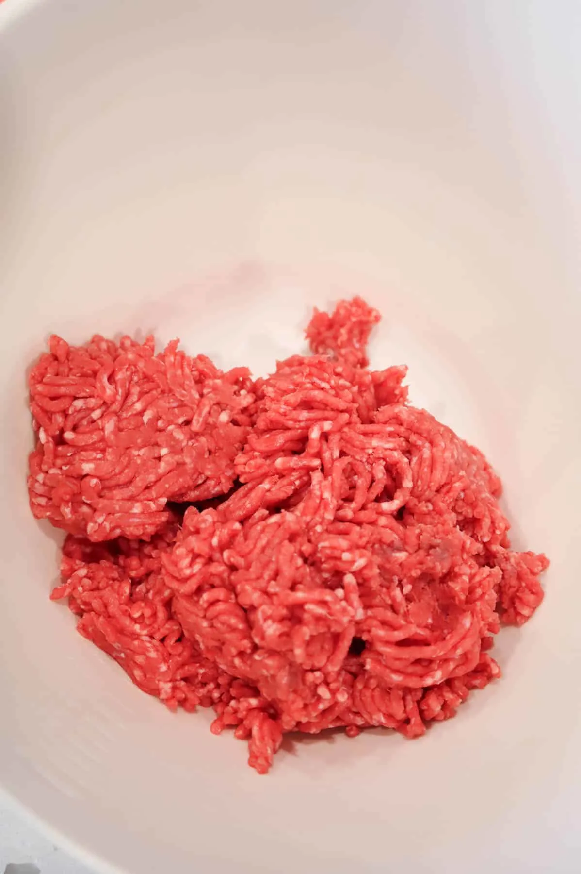 raw ground beef in a bowl