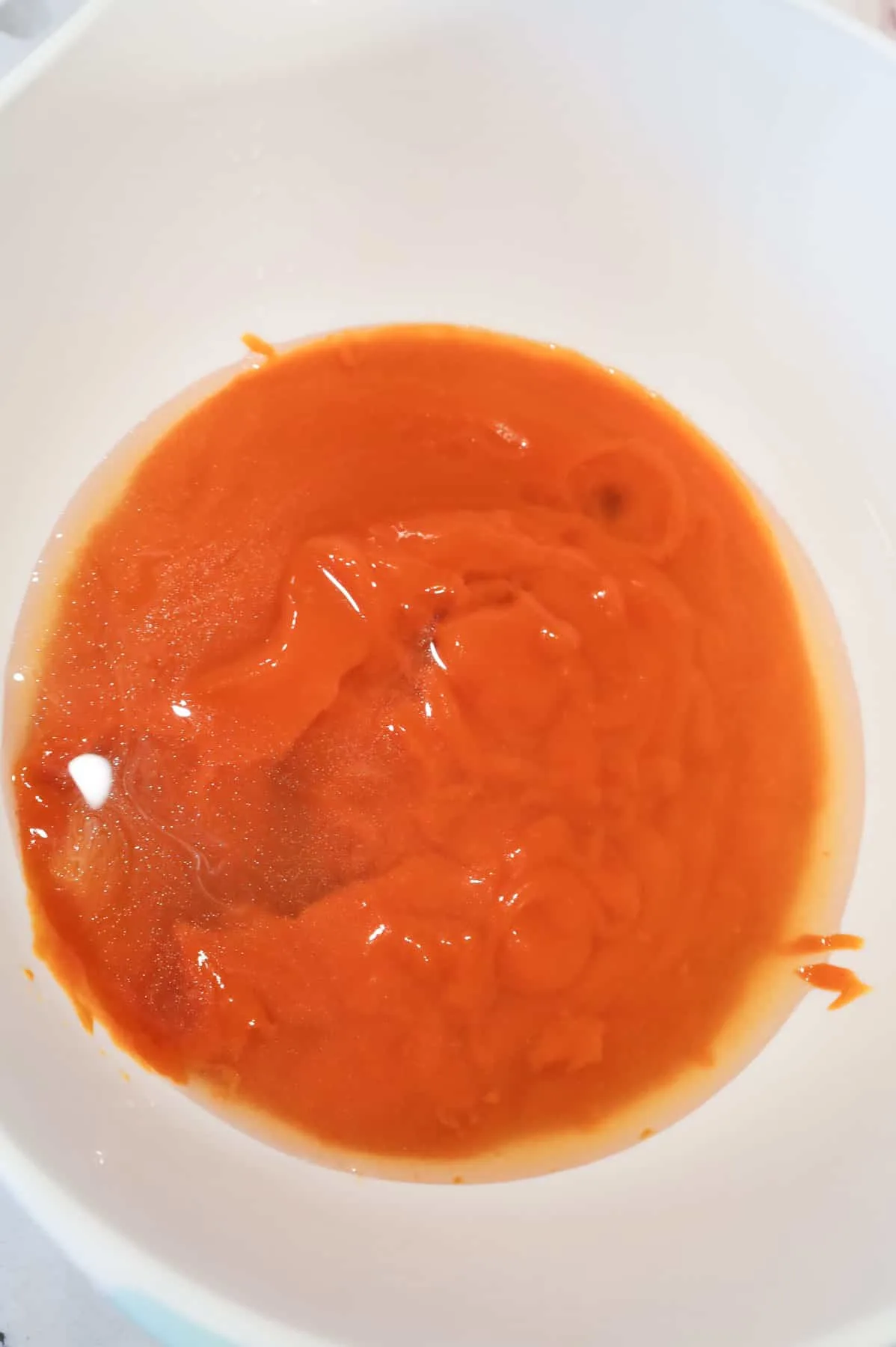 water added to bowl with condensed tomato soup