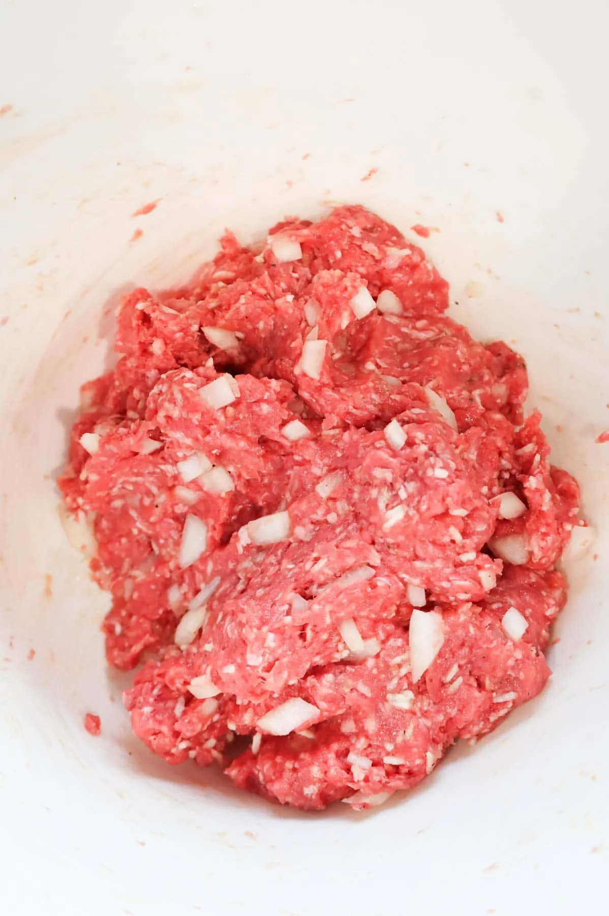 raw meatball mixture in a bowl