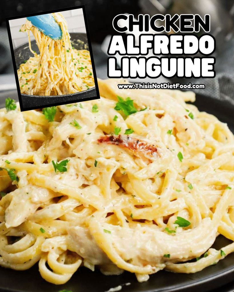 🍝 Chicken Alfredo Linguine &ndash; Creamy Pasta Dinner Recipe 🧀🍗
Indulgent Chicken Alfredo Linguine with tender grilled chicken, rich creamy Alfredo sauce, linguine pasta, Parmesan cheese, and savory seasonings &mdash; the ultimate comfort food dinner that&rsquo;s perfect for easy weeknight meals, family dinner ideas, Italian‑inspired recipes, and creamy pasta lovers. Save this chicken Alfredo linguine recipe, creamy chicken pasta, homemade Alfredo sauce, easy pasta dinner, and tap for the full recipe with step‑by‑step photos & tips on This Is Not Diet Food! ❤️ #chickenalfredo #alfredolinguine #pastadinner #creamypasta #chickenrecipe #comfortfood #easydinners #familyfavorite #thisisnotdietfood