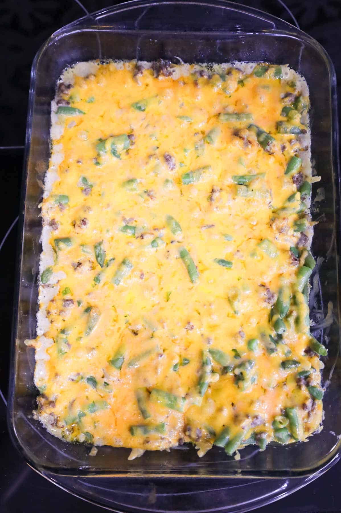 cheesy ground beef and green bean casserole