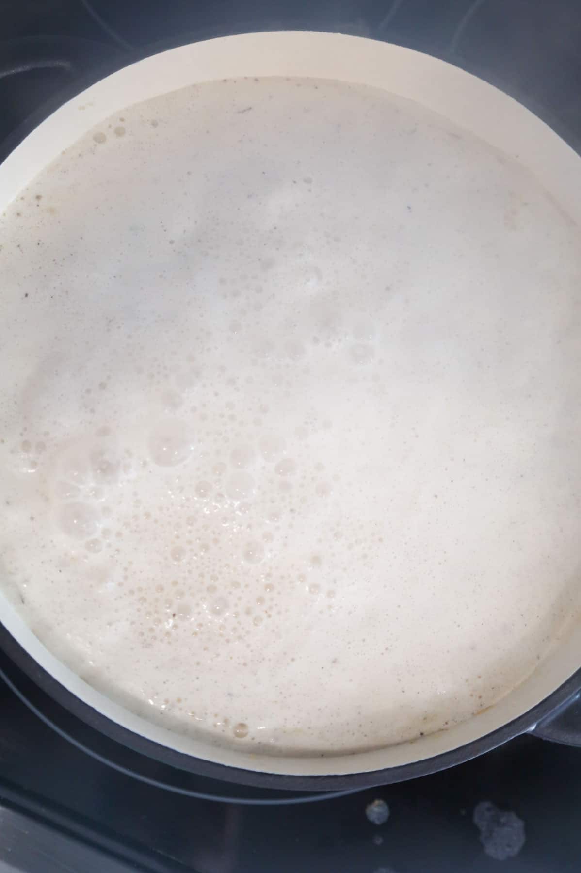 boiling creamy soup