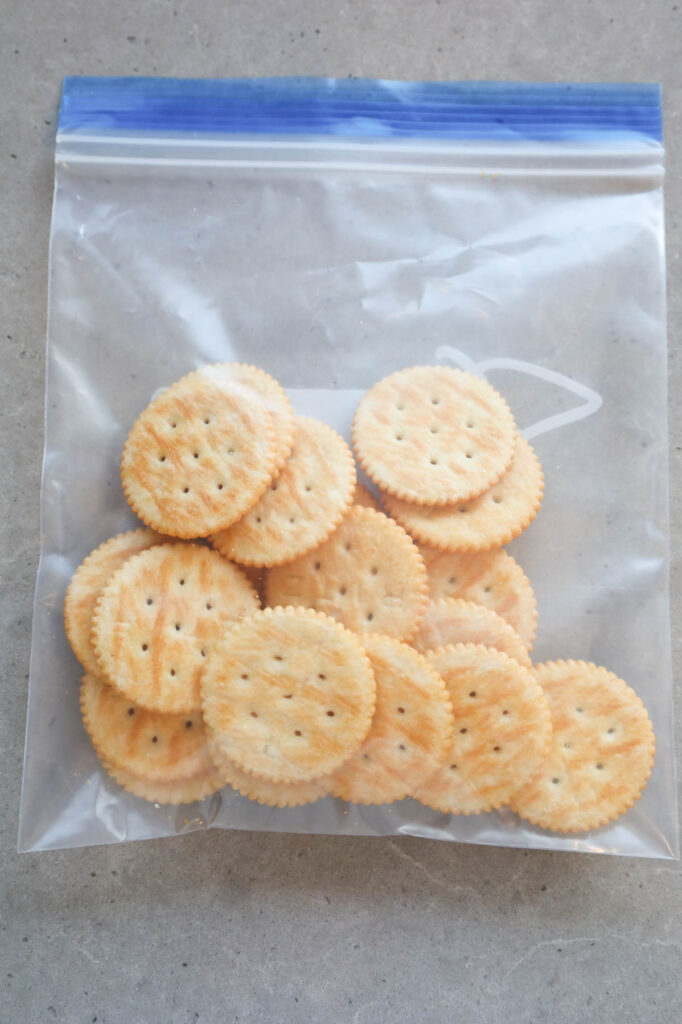 Ritz crackers in a ziploc bag