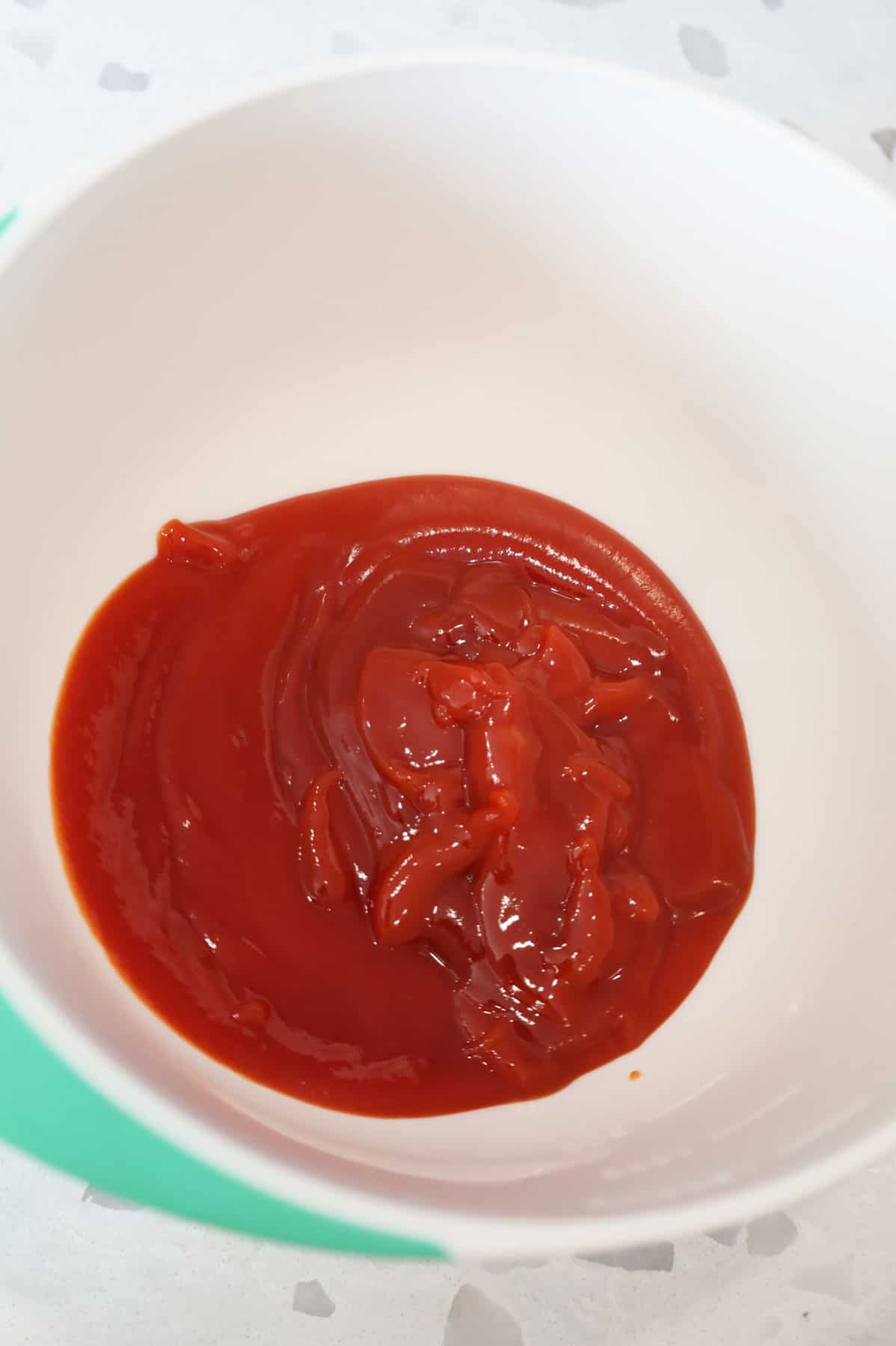 ketchup in a mixing bowl