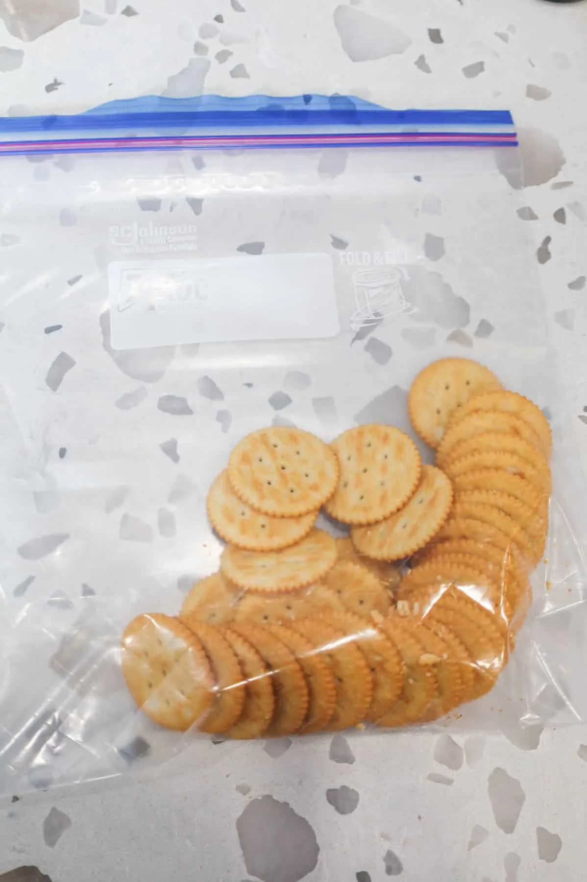 Ritz crackers in a Ziploc bag