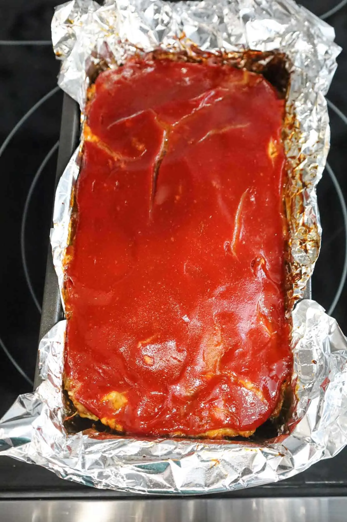 glazed meatloaf after baking