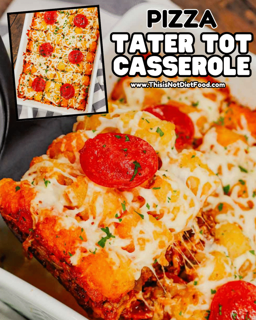 🍕🥔 Pizza Tater Tot Casserole – Cheesy Comfort Dinner Recipe 🧀🔥
This Pizza Tater Tot Casserole is a crowd-pleasing one-dish meal loaded with pepperoni, melty mozzarella & cheddar cheese, savory pizza sauce, and crispy tater tots — all baked into a fun, family-friendly favorite! Perfect for easy weeknight dinners, pizza lovers, comfort food meals, kid-friendly dinners, casserole recipes, and crowd-pleasing comfort food that disappears fast. Save this pizza tater tot casserole recipe, tater tot pizza bake, cheesy dinner idea, pepperoni casserole, and tap for the full step-by-step photos & tips on This Is Not Diet Food! ❤️
#pizzatatertotcasserole #tatertotpizza #cheesydinner #comfortfood #casserolerecipe #pepperonirecipe #familymeals #easydinners #thisisnotdietfood