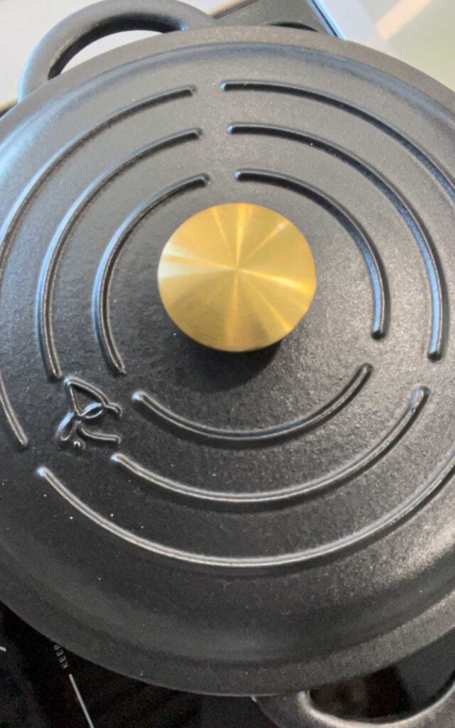 lid on a black dutch oven