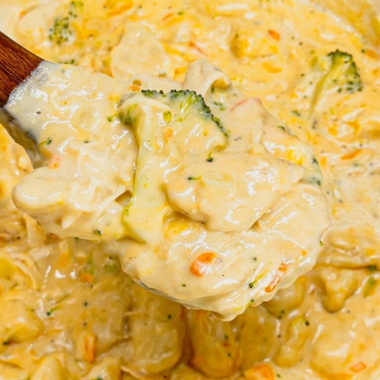 Warm up with the ultimate comfort food mash-up: tender chicken, fluffy dumplings, and a creamy broccoli cheddar twist that'll warm your soul with every bite! This tasty combination of chicken and dumplings and broccoli cheddar soup is made with shredded rotisserie chicken, Pillsbury biscuits and broccoli florets all cooked in a thick and creamy broth and loaded with cheddar cheese.