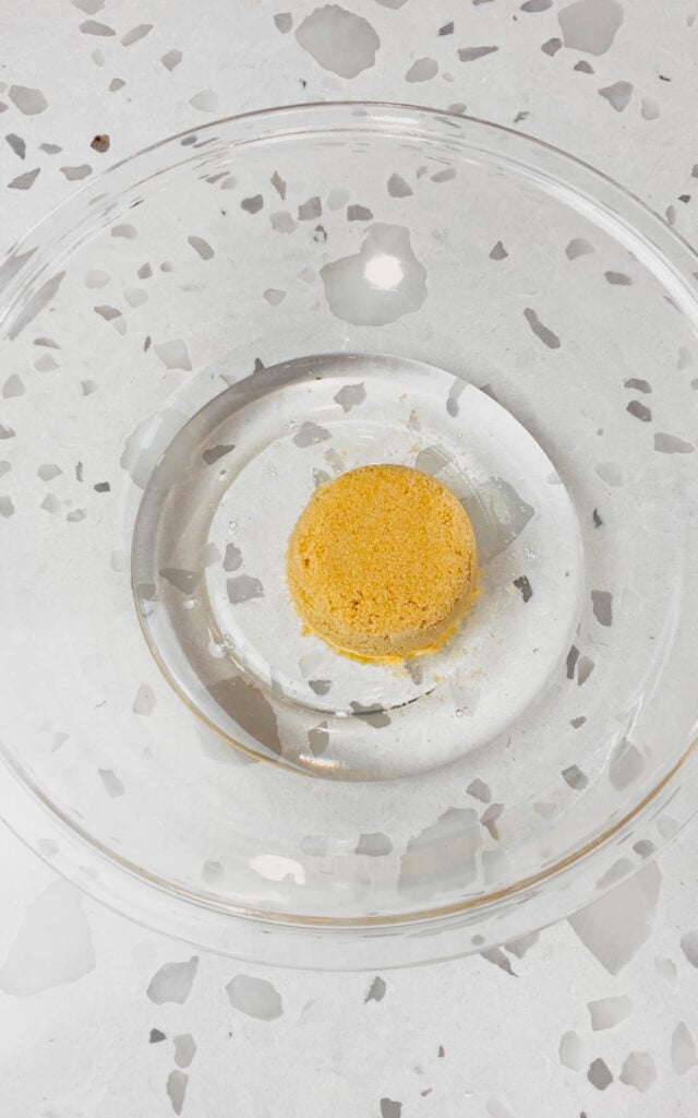 light corn syrup and brown sugar in a mixing bowl