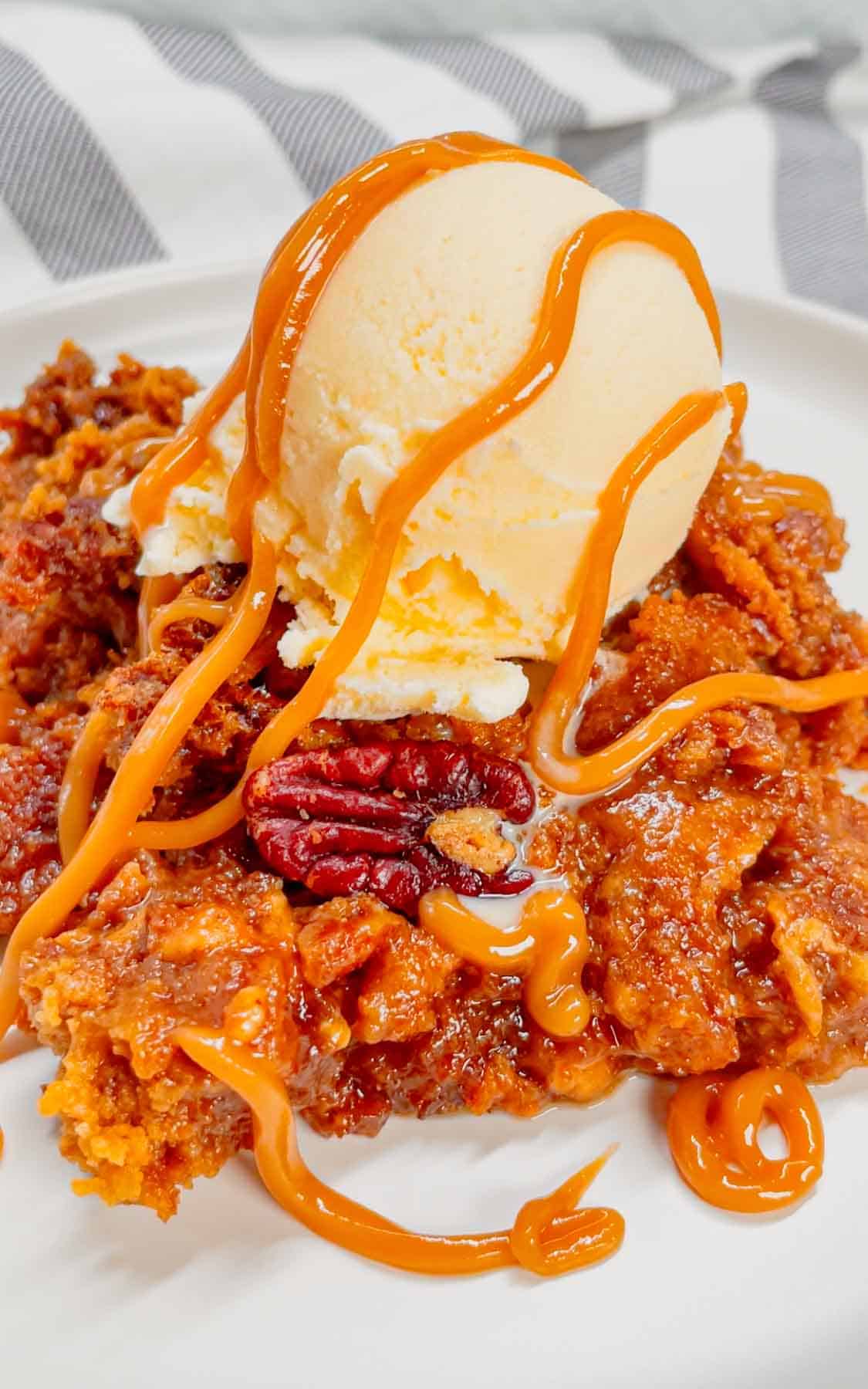 Get ready to dive into the ultimate comfort dessert—a warm, gooey peanut butter pecan pie cobbler that brings Southern charm and indulgence to your table in one irresistible bite! This decadent dessert is made with a pecan pie filling base loaded with Reese's peanut butter chips and topped with peanut butter cookie dough.